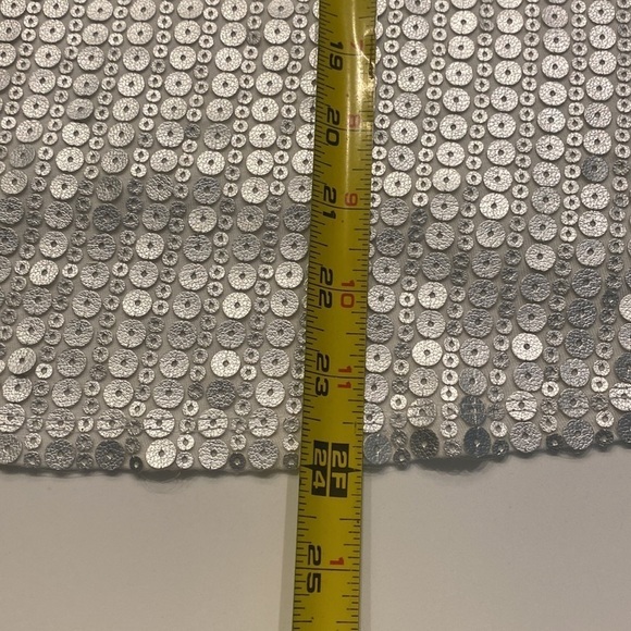 Spanner tank top silver sequence raw edges offwhite Women's Size Large Sty - Picture 7 of 7